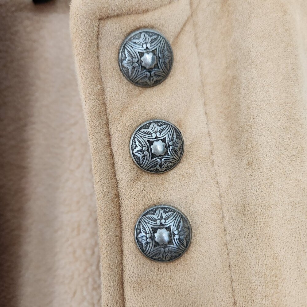 County Clothing Company Faux Suede Short Waist Jacket Coat Sherpa Lined Large  - - Picture 5 of 10